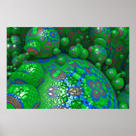 Abstracte groene bollen kogelwand Poster