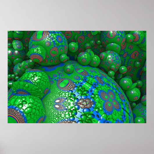 Abstracte groene bollen kogelwand Poster (Voorkant)