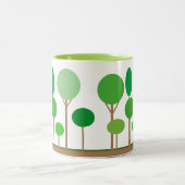 Abstracte groene bomen tweekleurige koffiemok (Center)