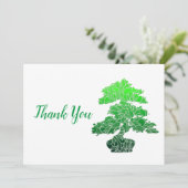 Abstracte groene Bonsai-boom Bedankkaart (Staand voorkant)