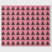 Abstracte groene boom op roze kerst cadeaupapier (Vlak)