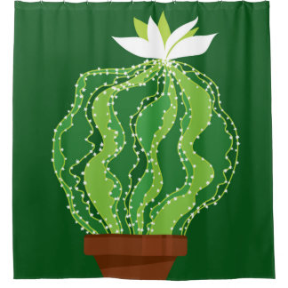 Abstracte groene cactus naadloos patroon douchegordijn