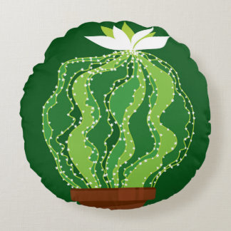 Abstracte groene cactus naadloos patroon rond kussen