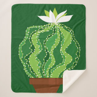 Abstracte groene cactus naadloos patroon sherpa deken