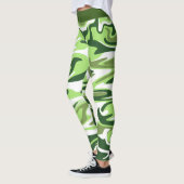 Abstracte Groene Camouflage Marble St. Patrick's D Leggings (Links)