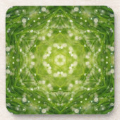 Abstracte groene decoratieve afdruk bier onderzetter (Voorkant)