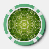 Abstracte groene decoratieve afdruk poker chips (Achterkant)