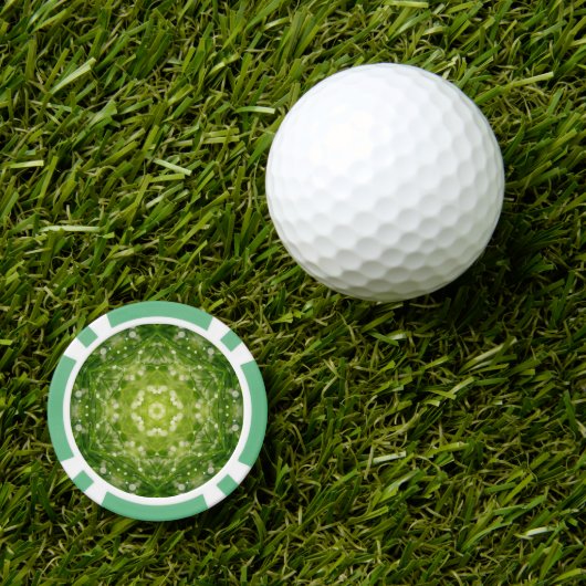 Abstracte groene decoratieve afdruk poker chips (Golfbal Marker)