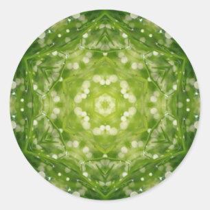 Abstracte groene decoratieve afdruk ronde sticker