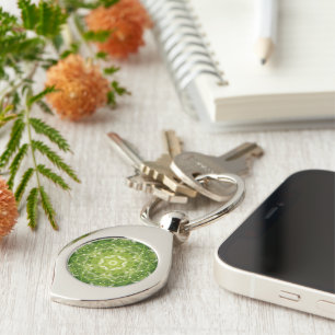 Abstracte groene decoratieve afdruk sleutelhanger