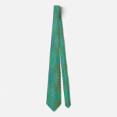 Abstracte Groene en Blauwe Retro Boomerang Waves Stropdas (Voorkant)