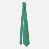 Abstracte Groene en Blauwe Retro Boomerang Waves Stropdas (Achterkant)
