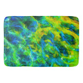 Abstracte Groene en Blauwe Vlamjes Badmat (Voorkant)
