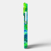 Abstracte Groene en Blauwe Vlamjes Case-Mate iPhone Case (Achterkant / Links)