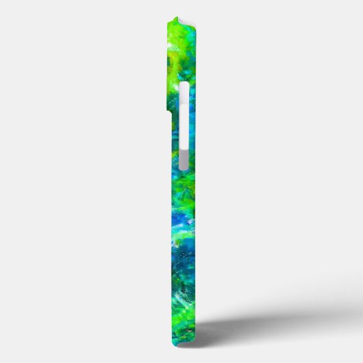 Abstracte Groene en Blauwe Vlamjes Case-Mate iPhone Case (Achterkant / Links)