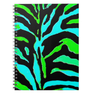 Abstracte groene en blauwe Zebra Afdrukken 2 Notitieboek