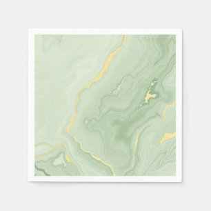 Abstracte groene en gouden marmeren wervelingen el servet