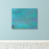 Abstracte Groene en Paarse Sereniteit Canvas Afdruk (Insitu (Houten vloer))