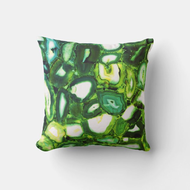 Abstracte groene geode, groene gemstone buitenkussen (Voorkant)