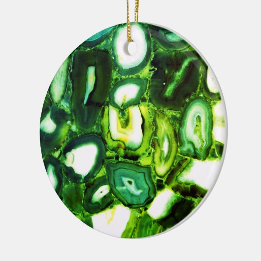 Abstracte groene geode, groene gemstone keramisch ornament (Links)