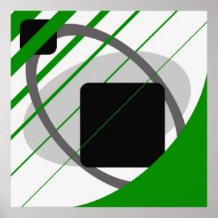 Abstracte groene grijze off-White zwarte AP0002 Poster
