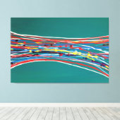 Abstracte groene kunst Hedendaags Canvas Afdruk (Insitu (Houten vloer))