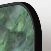 Abstracte groene kwarts marmer graniet kalligrafie pickleball paddle (Links Detail)