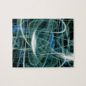 Abstracte groene lichtsporen legpuzzel (Horizontaal)