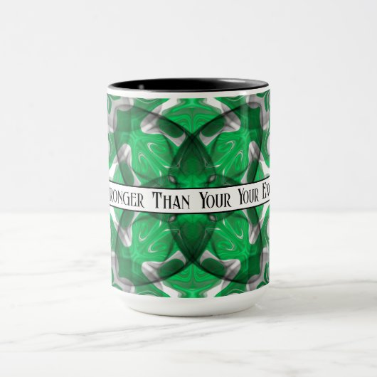 Abstracte groene mandala psychedelische vlinder mok (Midden)