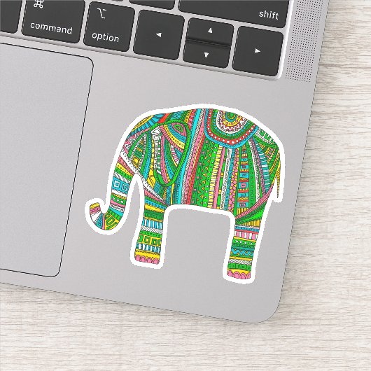 Abstracte groene olifant. Modern afrikaans dier Sticker (Detail)