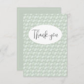 Abstracte groene platte bedankkaart (Voorkant / Achterkant)