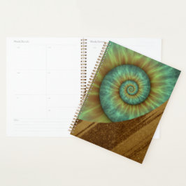 Abstracte Groene Spiraal Natuur Kunst Planner