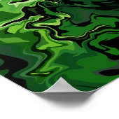 Abstracte groene stroomkunst poster (Hoek)