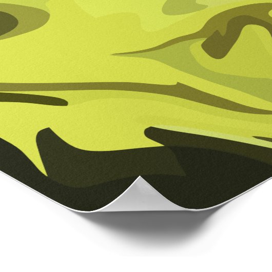 Abstracte groene vloeistofkunst met donkere accent poster (Hoek)