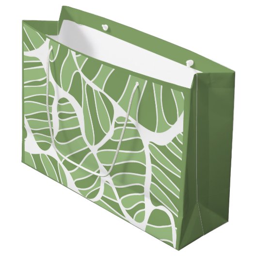Abstracte groene vorm Gift Bag Groot Cadeauzakje (Voorkant Gekanteld)