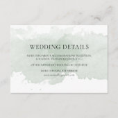 Abstracte groene waterverf bruiloft details kaart (Voorkant)