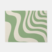 Abstracte groene Wavy Stripe Modern Spring Summer Deurmat (Voorkant)