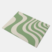 Abstracte groene Wavy Stripe Modern Spring Summer Deurmat (Schuin)