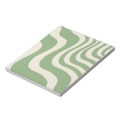Abstracte groene Wavy Stripe Stijlvolle Lentezomer Notitieblok (Gedraaid)