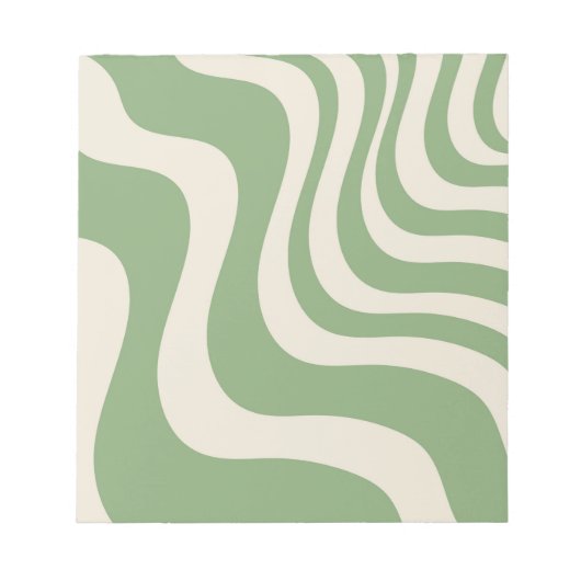 Abstracte groene Wavy Stripe Stijlvolle Lentezomer Notitieblok (Voorkant)