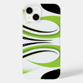 Abstracte groene witte en zwarte curve Case-Mate iPhone case (Achterkant)