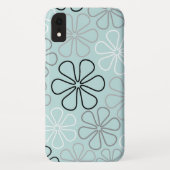 Abstracte grote bloemcontouren BWG + eendenei blau Case-Mate iPhone Case (Achterkant)