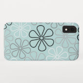 Abstracte grote bloemcontouren BWG + eendenei blau Case-Mate iPhone Case (Achterkant (horizontaal))