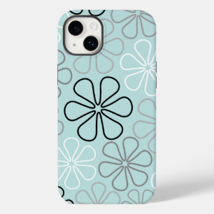 Abstracte grote bloemcontouren BWG + eendenei blau Case-Mate iPhone 14 Plus Hoesje