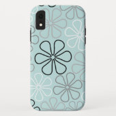 Abstracte grote bloemcontouren BWG + eendenei blau Case-Mate iPhone Case (Achterkant)