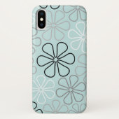 Abstracte grote bloemcontouren BWG + eendenei blau Case-Mate iPhone Case (Achterkant)