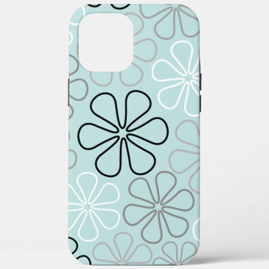 Abstracte grote bloemcontouren BWG + eendenei blau Case-Mate iPhone Case (Achterkant)
