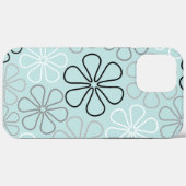Abstracte grote bloemcontouren BWG + eendenei blau Case-Mate iPhone Case (Achterkant (horizontaal))
