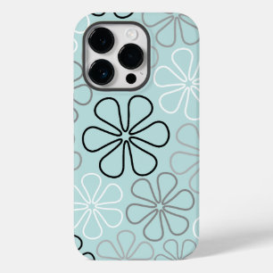 Abstracte grote bloemcontouren BWG + eendenei blau Case-Mate iPhone 14 Pro Hoesje