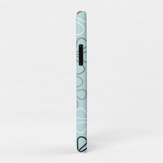 Abstracte grote bloemcontouren BWG + eendenei blau Case-Mate iPhone Case (Achterkant/rechts)